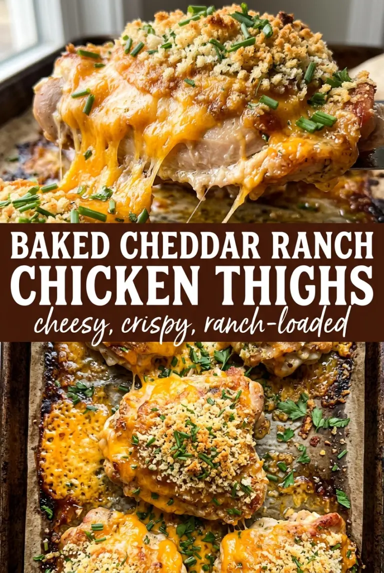 Baked Cheddar Ranch Chicken Thighs