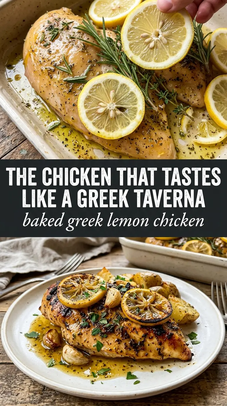 Baked Greek Lemon Chicken golden caramelized garlicky