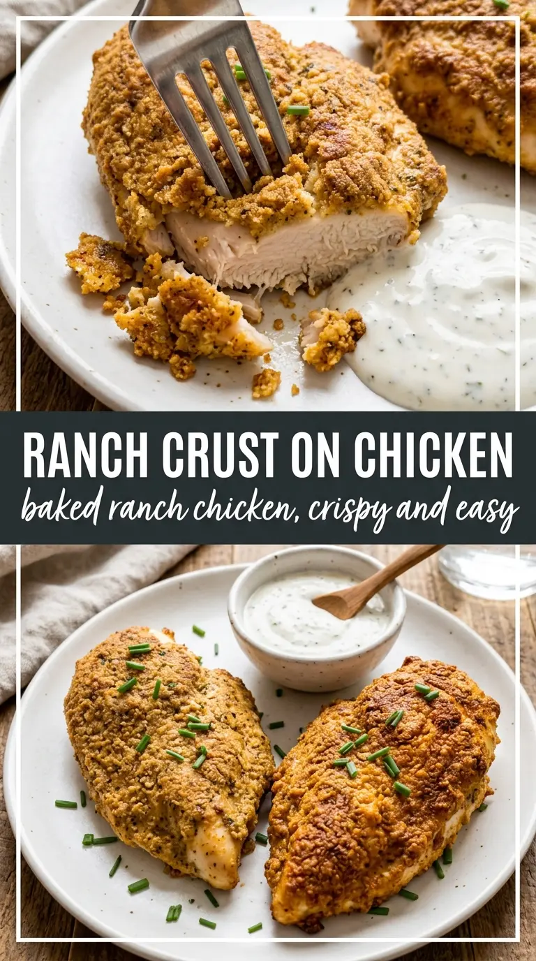 Baked Ranch Chicken crispy Parmesan crust juicy chicken