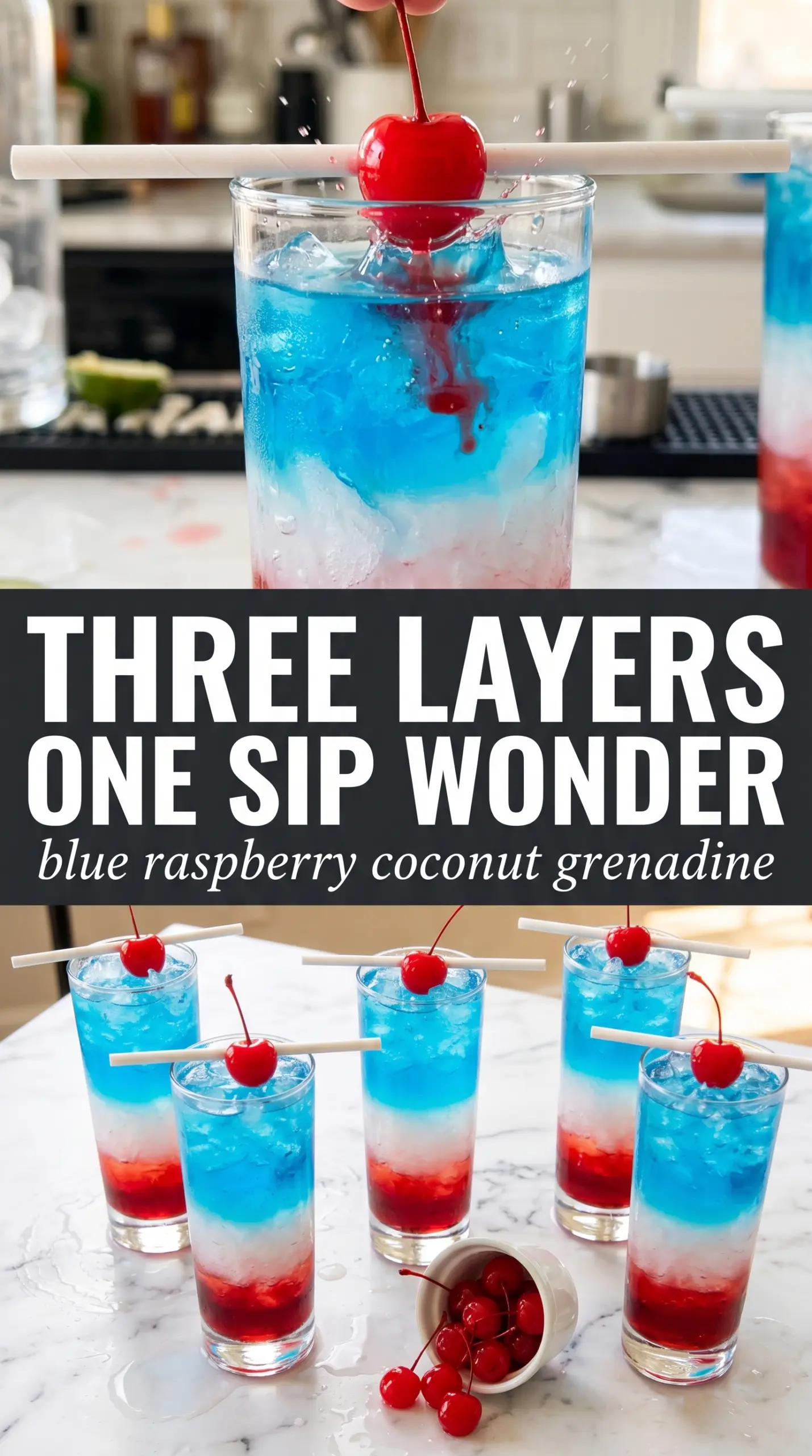 Bomb Pop Cocktail layered patriotic drink