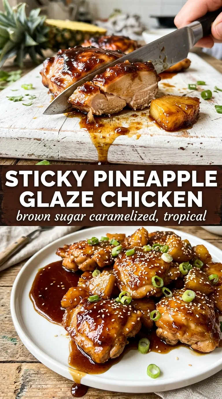 Brown Sugar Pineapple Chicken sticky glazed pineapple chicken