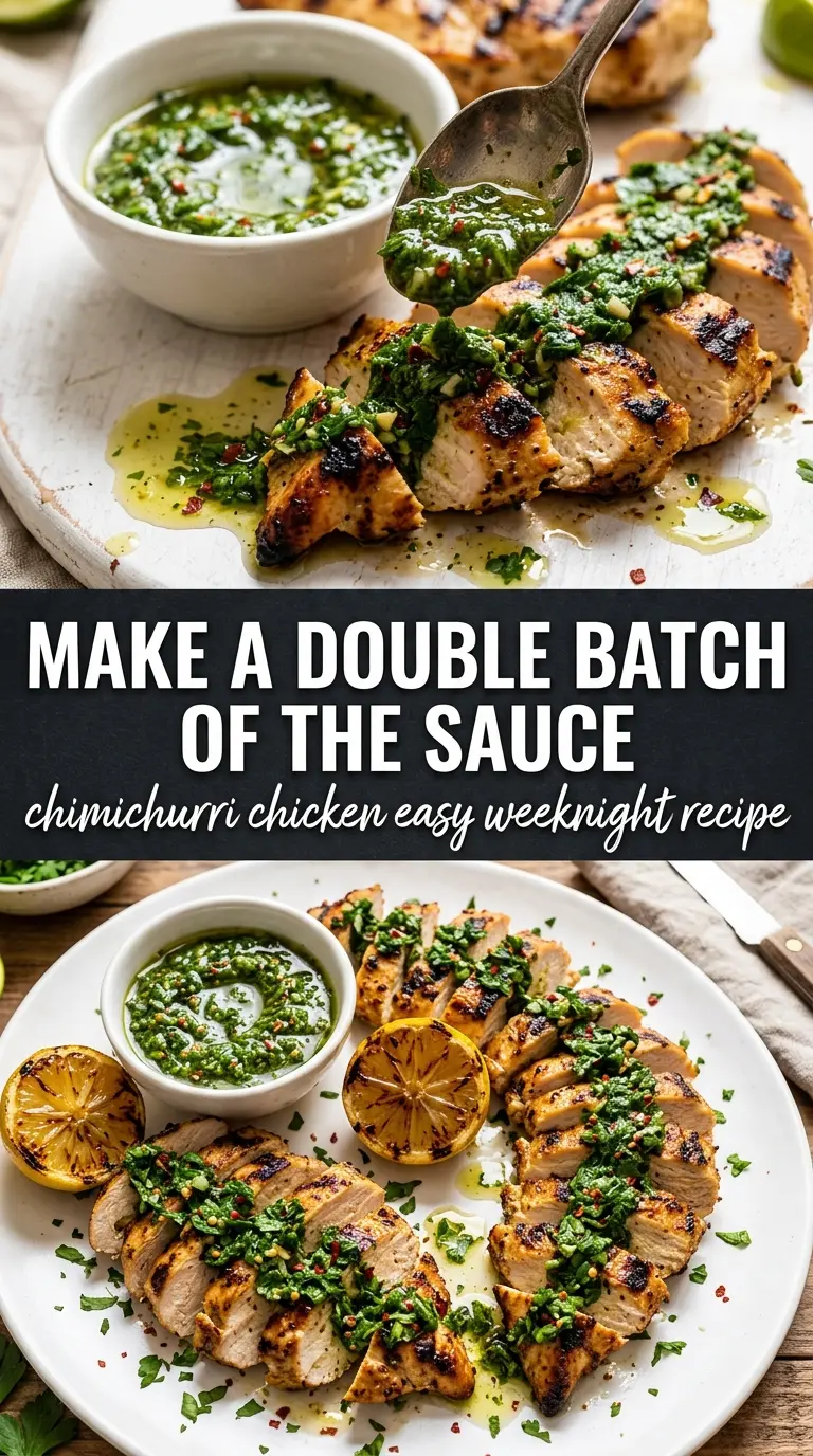 Chimichurri Chicken with grilled herbs, charred chicken, vibrant sauce