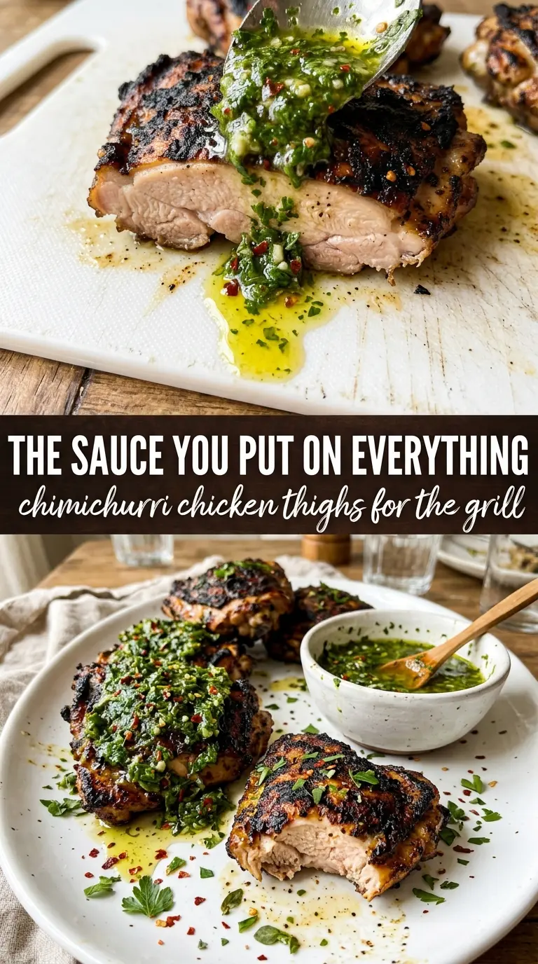 Chimichurri Chicken Thighs charred crispy bright herbs