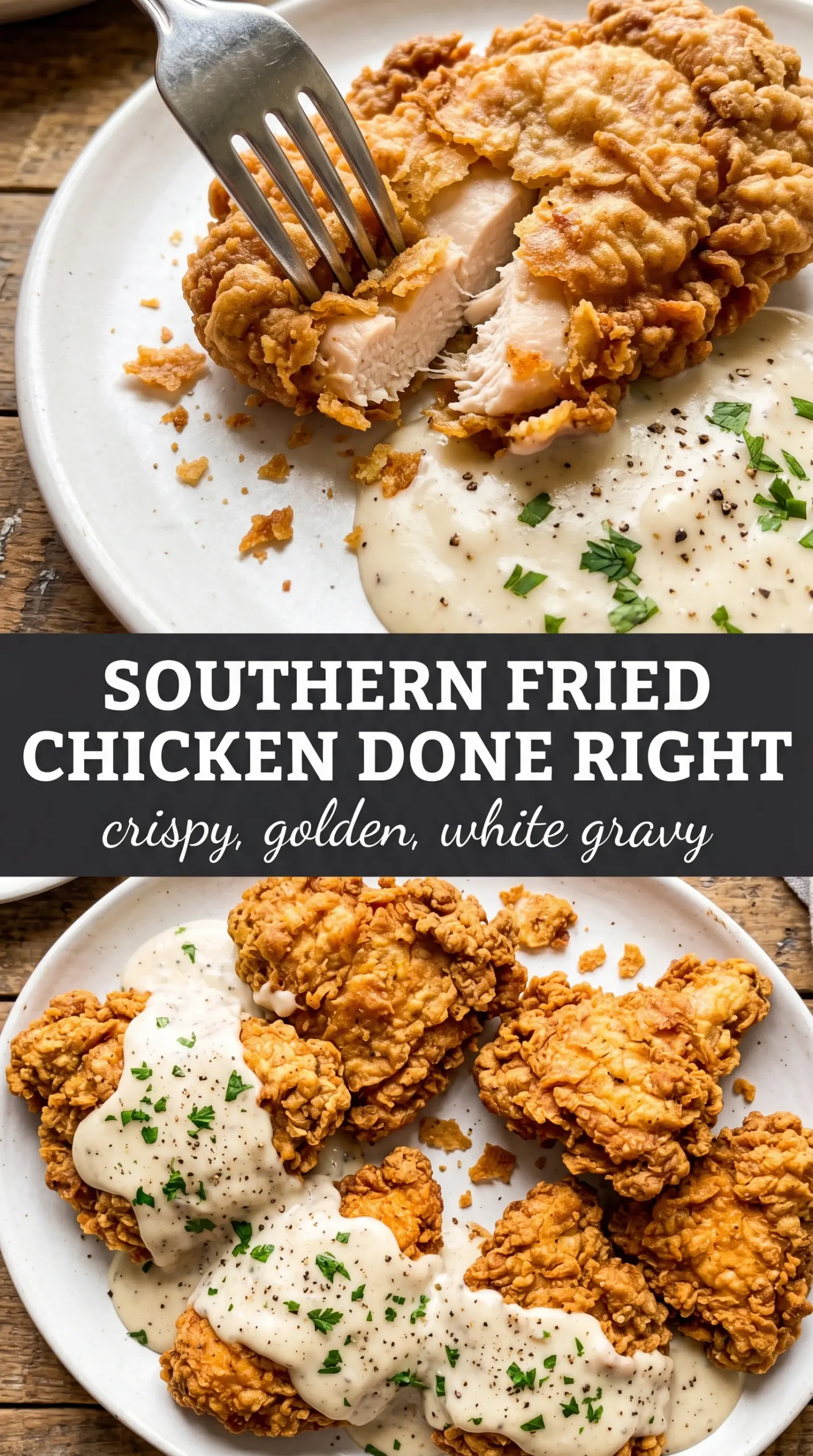 Country Fried Chicken crispy golden gravy