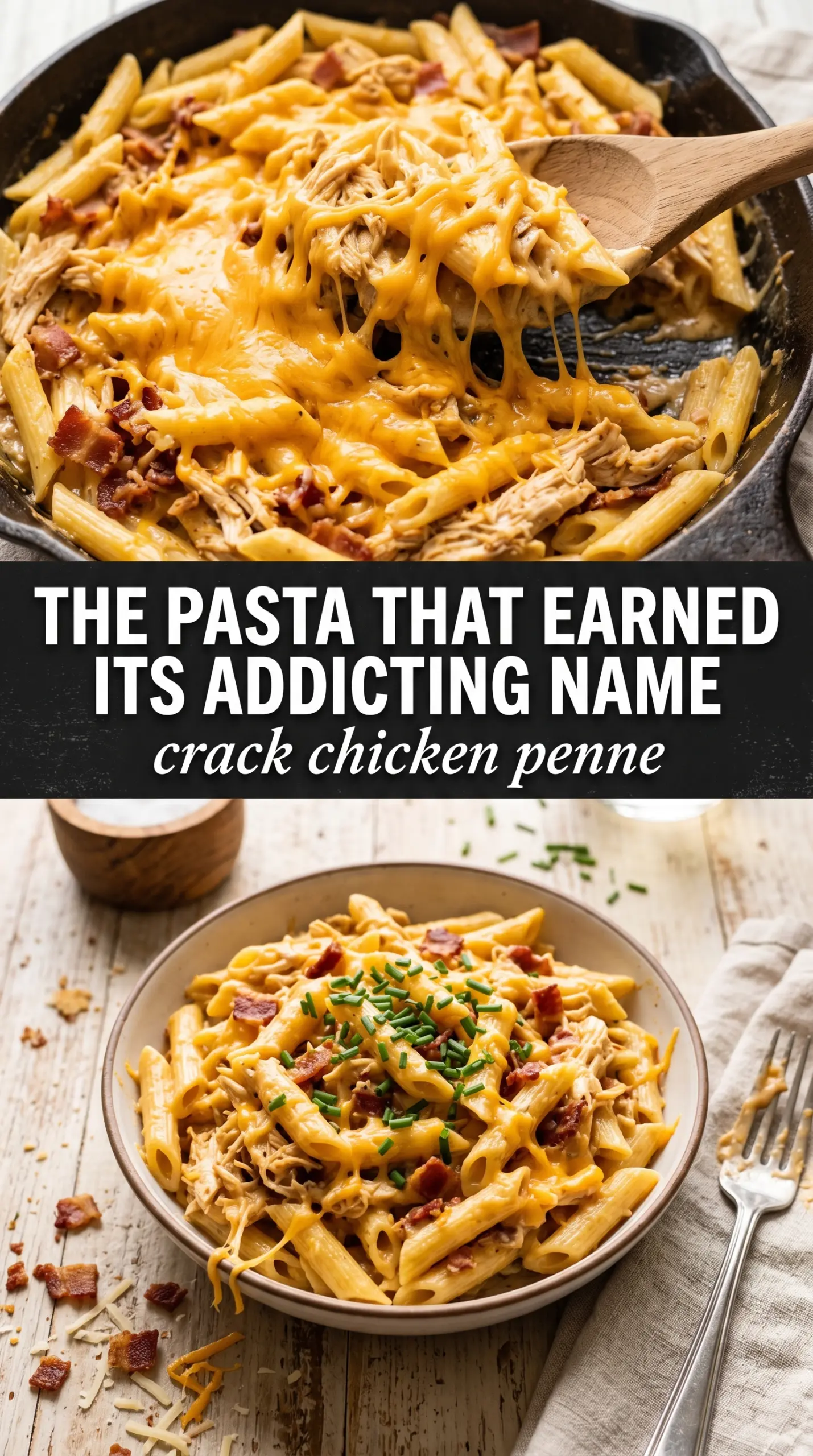 Crack Chicken Penne creamy bacon ranch