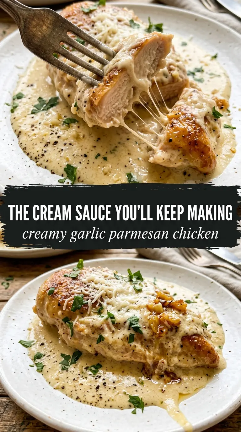Creamy Garlic Parmesan Chicken golden seared, velvety, herb-finished
