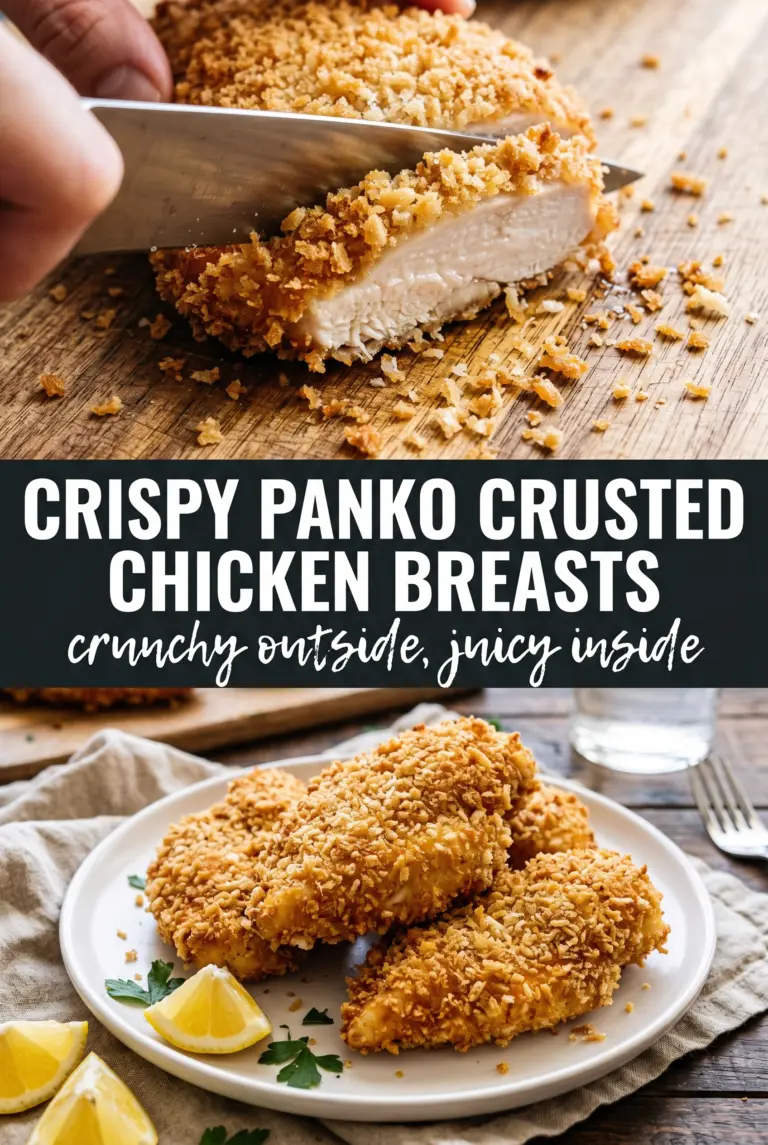 Crispy Panko Crusted Chicken Breasts