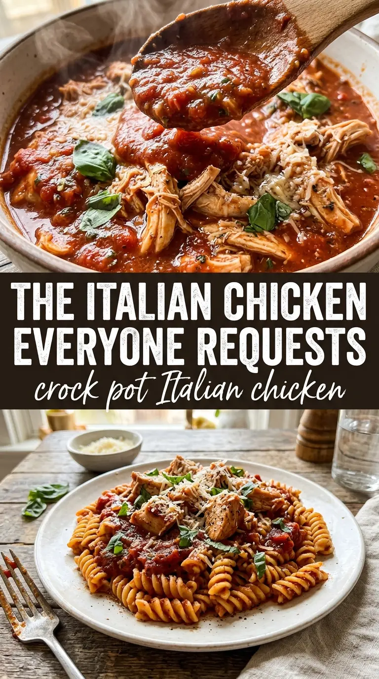 Crock Pot Italian Chicken saucy, briny, tender