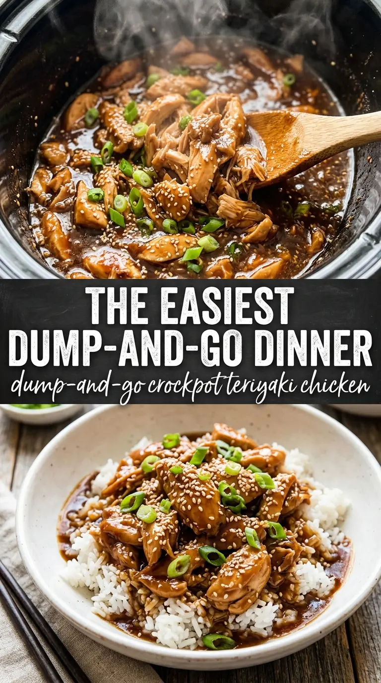 Dump-And-Go Crockpot Teriyaki Chicken glossy chicken sesame