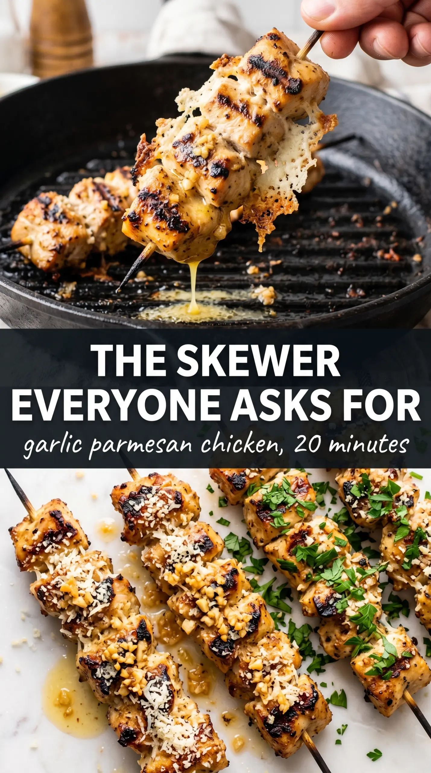 Garlic Parmesan Chicken Skewers golden grilled herb butter