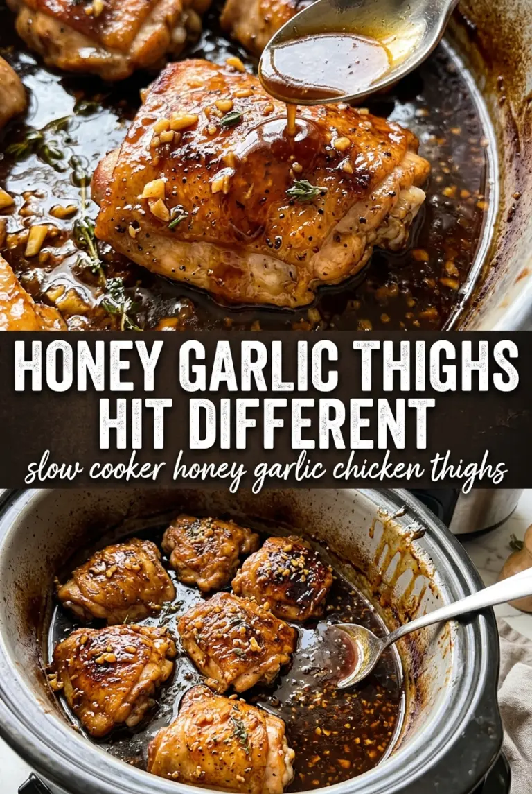 Honey Garlic Slow Cooker Chicken Thighs