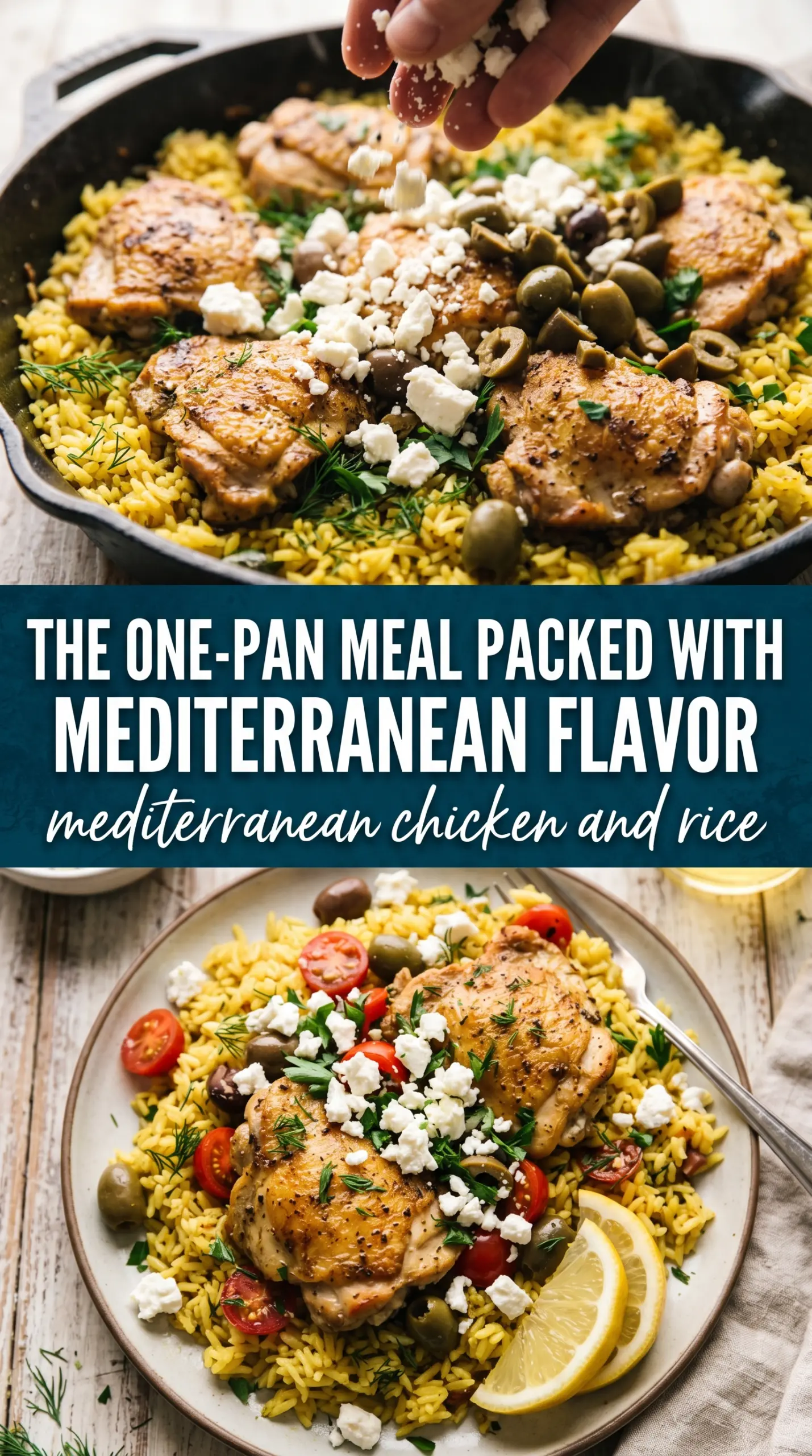 Mediterranean Chicken and Rice lemon herb one-pan dinner