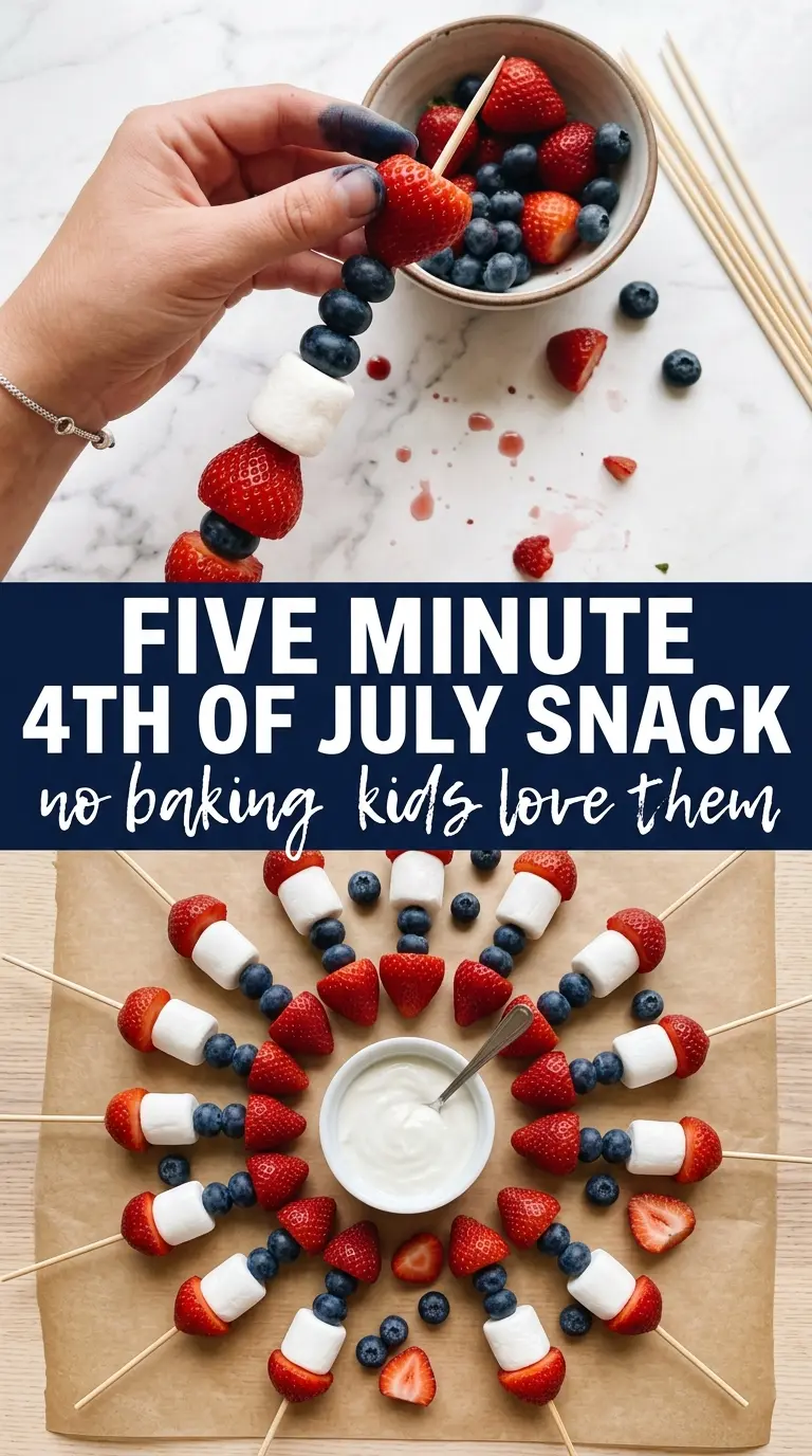 Red, White & Blue Fruit Kabobs patriotic fruit skewers