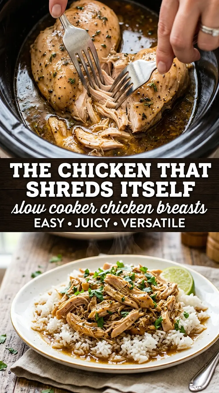 Slow Cooker Chicken Breasts juicy tender garlic butter