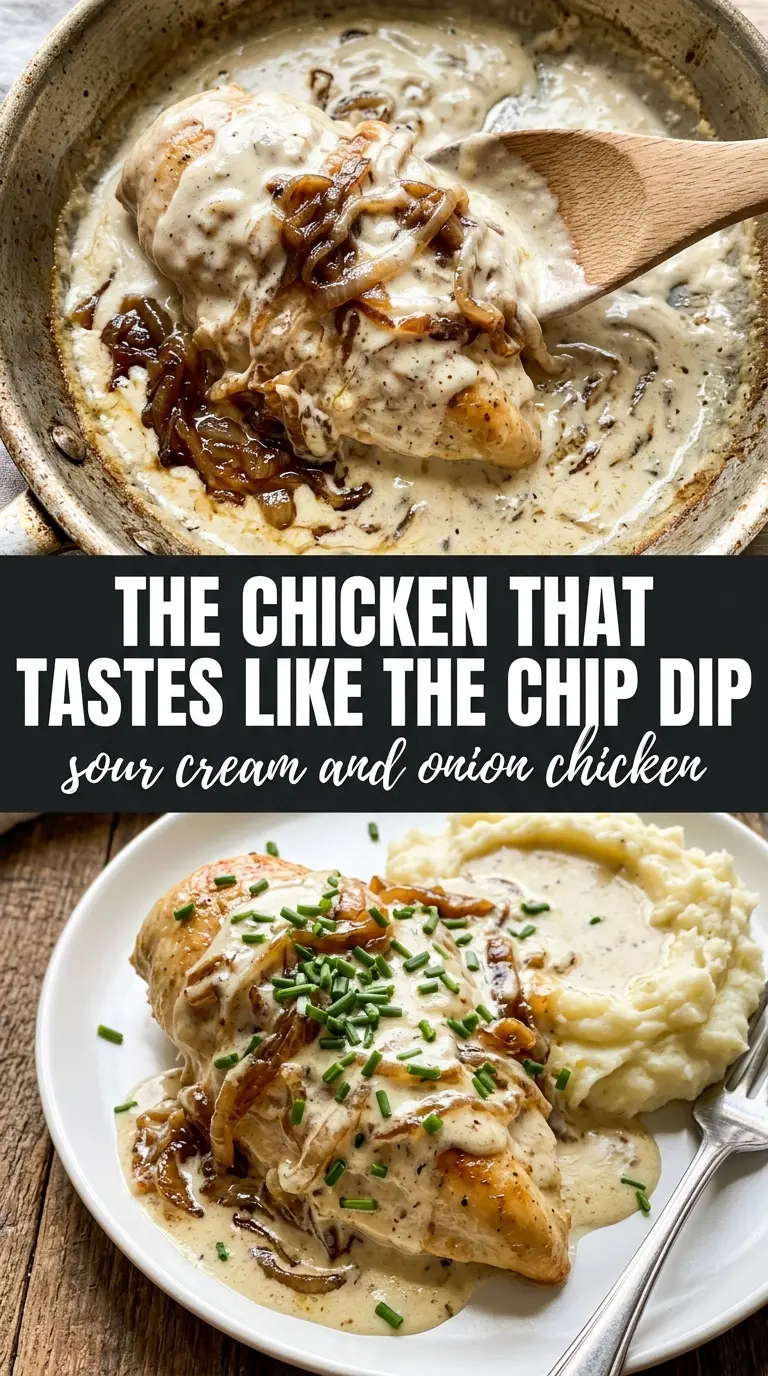 Sour Cream and Onion Chicken golden crispy creamy