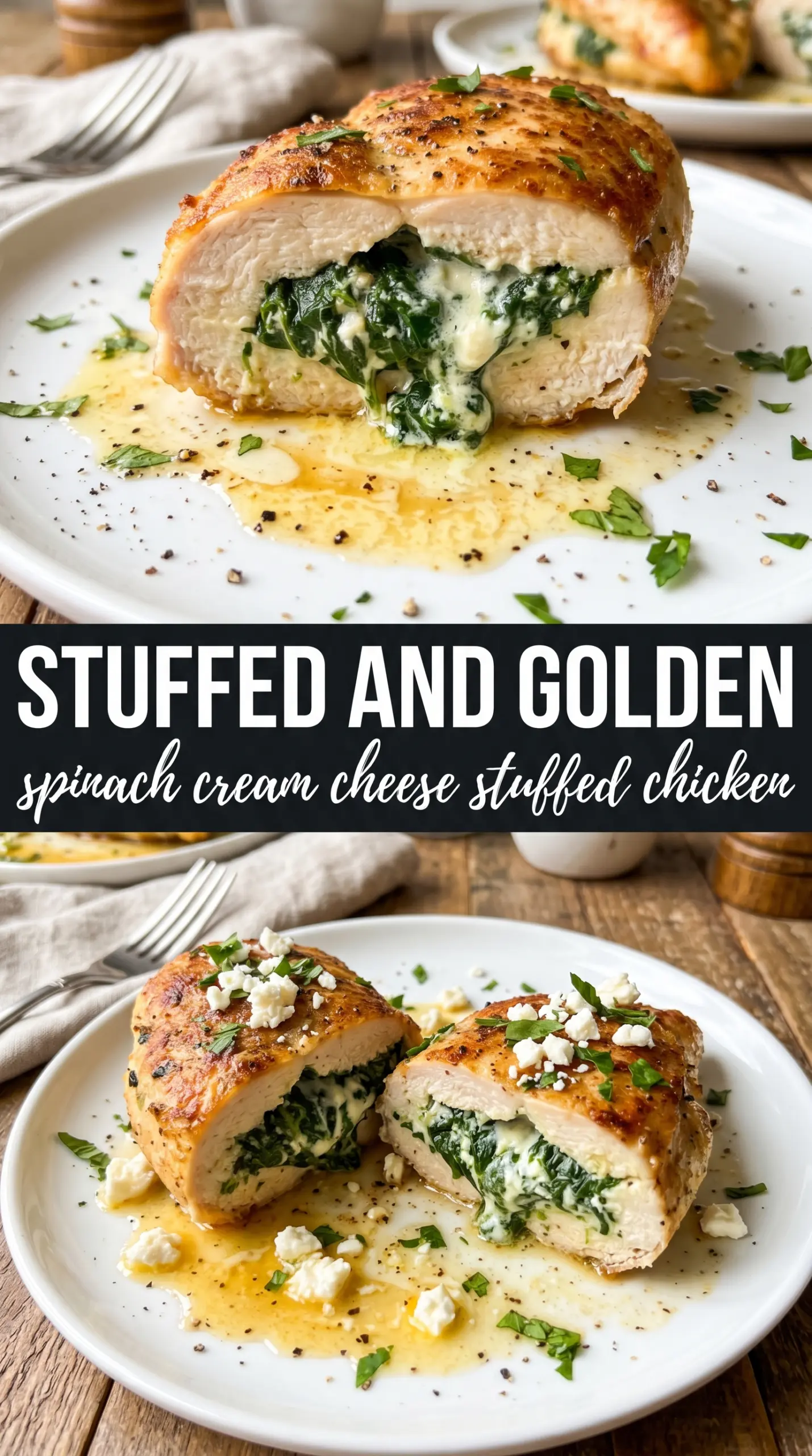 Spinach Stuffed Chicken Breasts creamy spinach filling