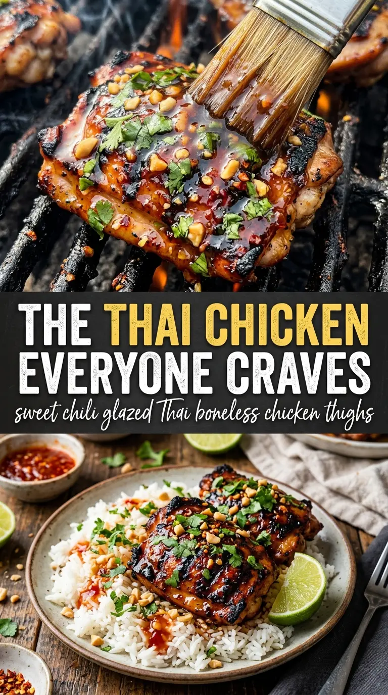 Sweet Chili Glazed Thai Boneless Chicken Thighs sticky caramelized
