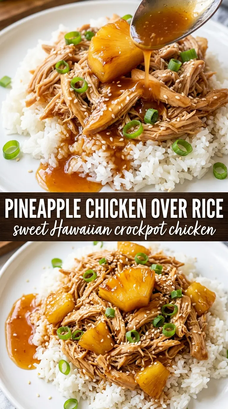 Sweet Hawaiian Crockpot Chicken sticky pineapple chicken