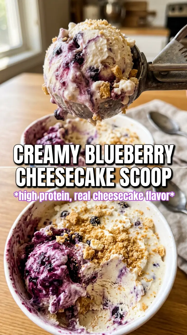 Blueberry Cheesecake Cottage Cheese Ice Cream creamy blueberry cheesecake dessert