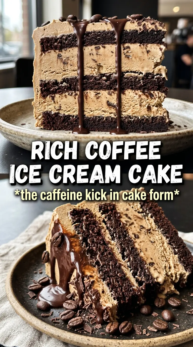 Coffee Ice Cream Cake chocolate ganache Oreo crust