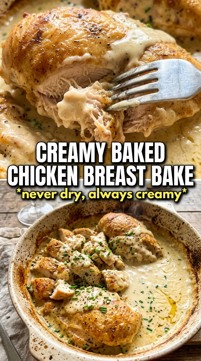 Creamy Baked Chicken Breasts golden bubbly Parmesan