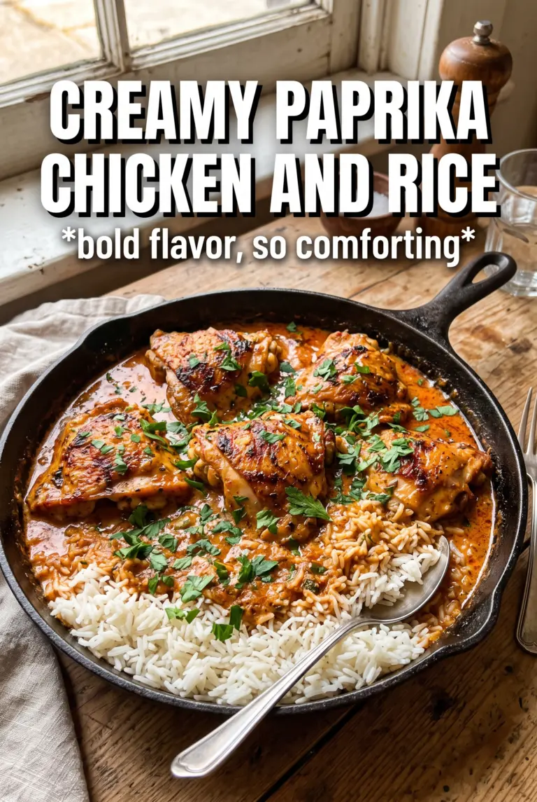 Creamy Paprika Chicken with Rice