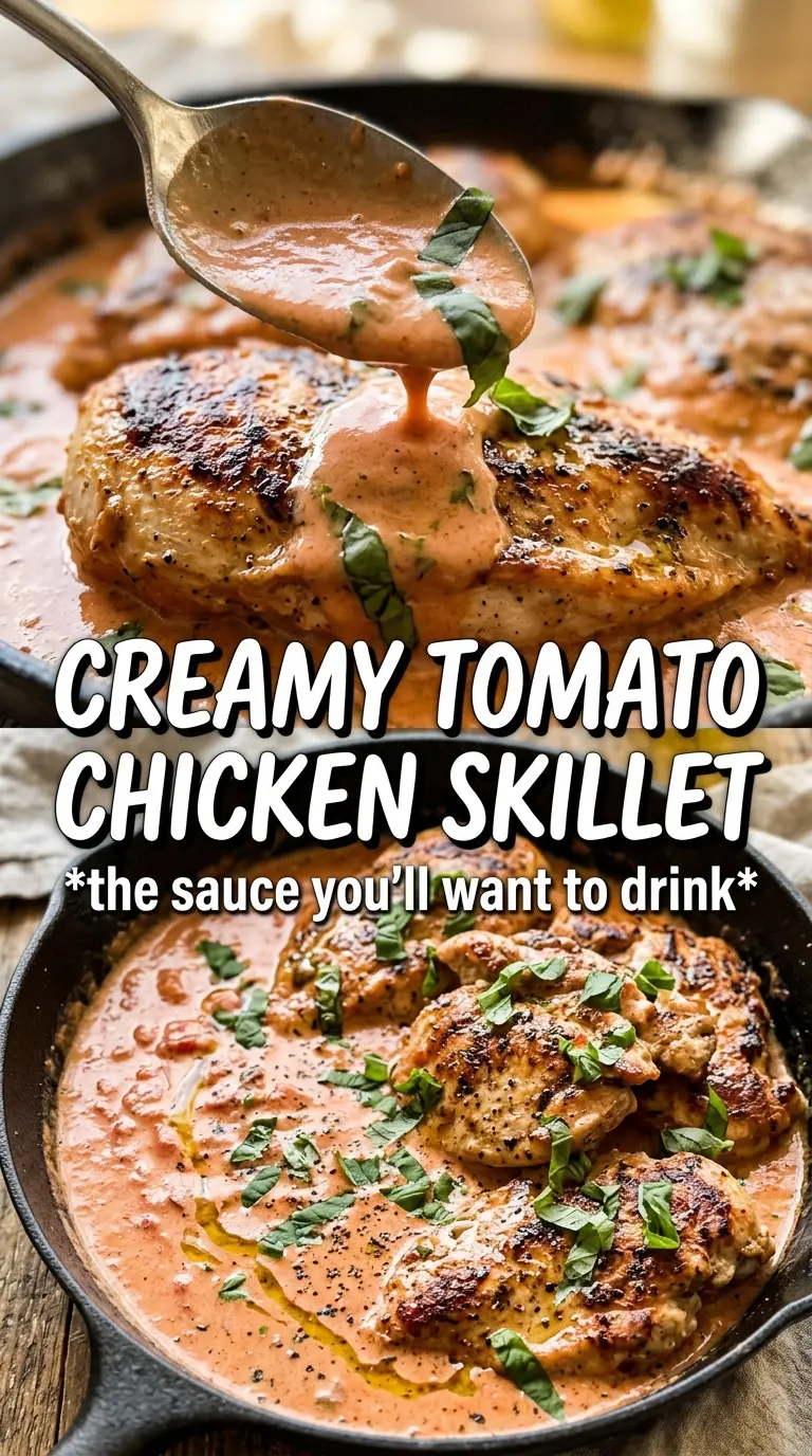 Creamy Tomato Chicken rosy sauce basil parmesan