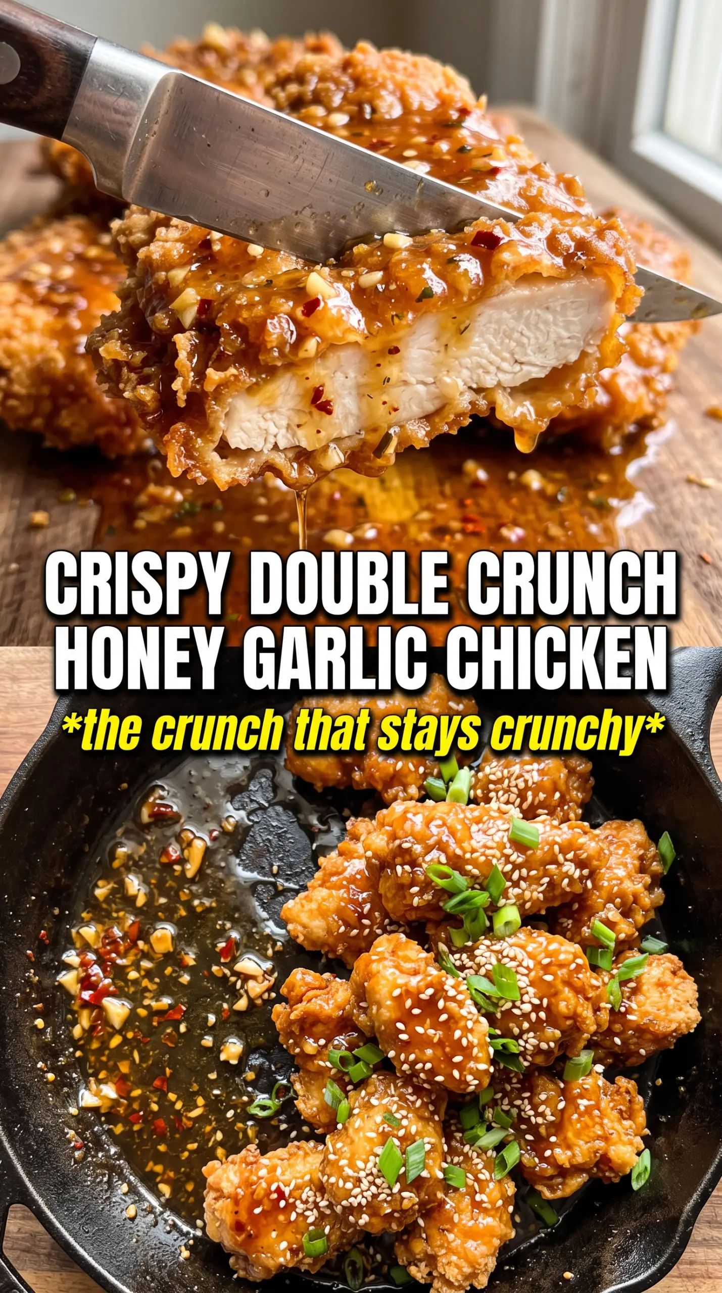 double crunch honey garlic chicken breasts crispy glazed
