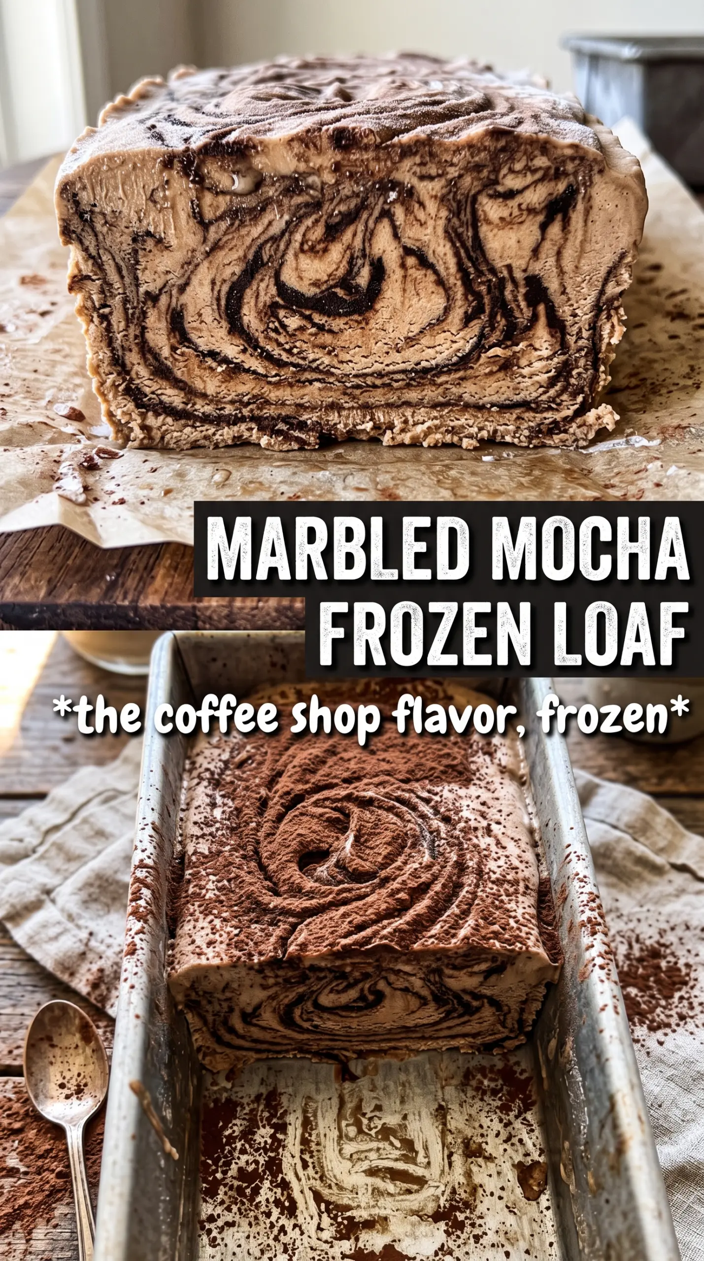 Frozen Mocha Marbled Loaf coffee chocolate swirl