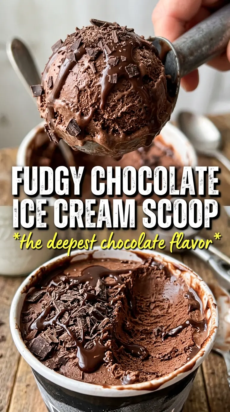 Homemade Chocolate Ice Cream dark, creamy, custard-style