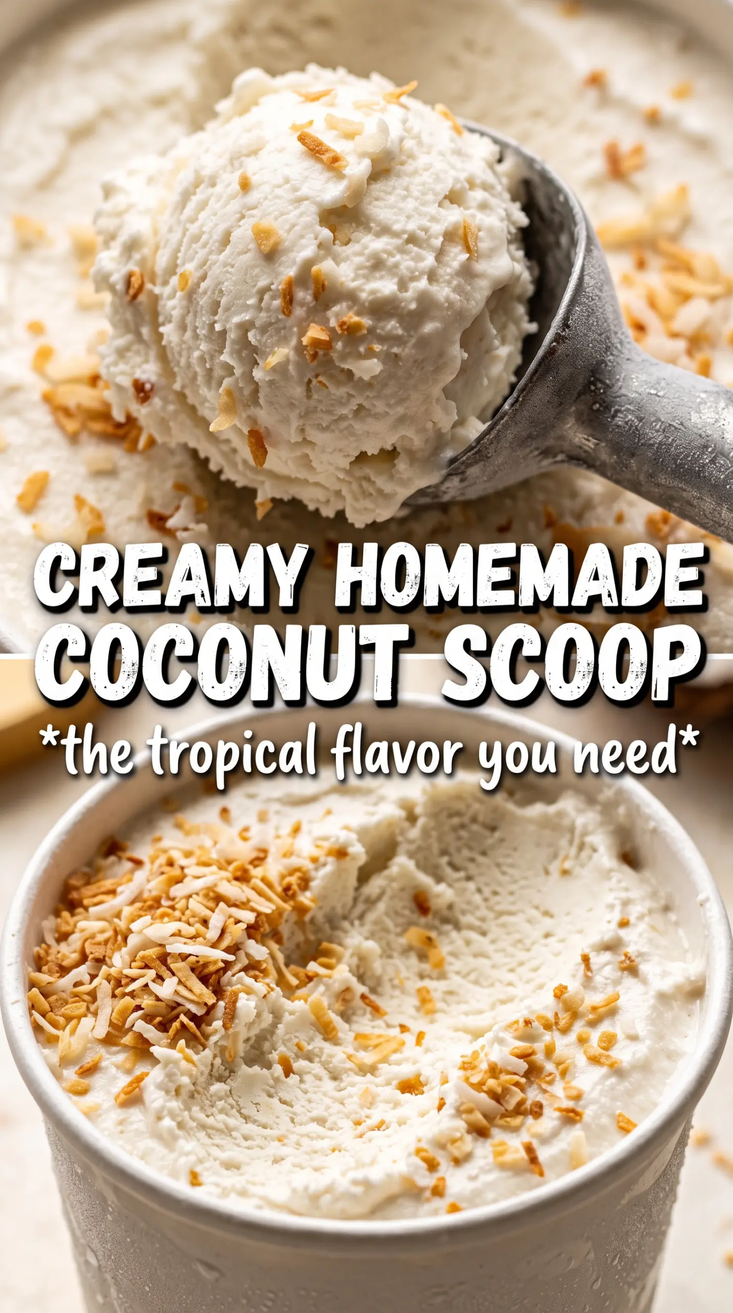 Homemade Coconut Ice Cream creamy toasted
