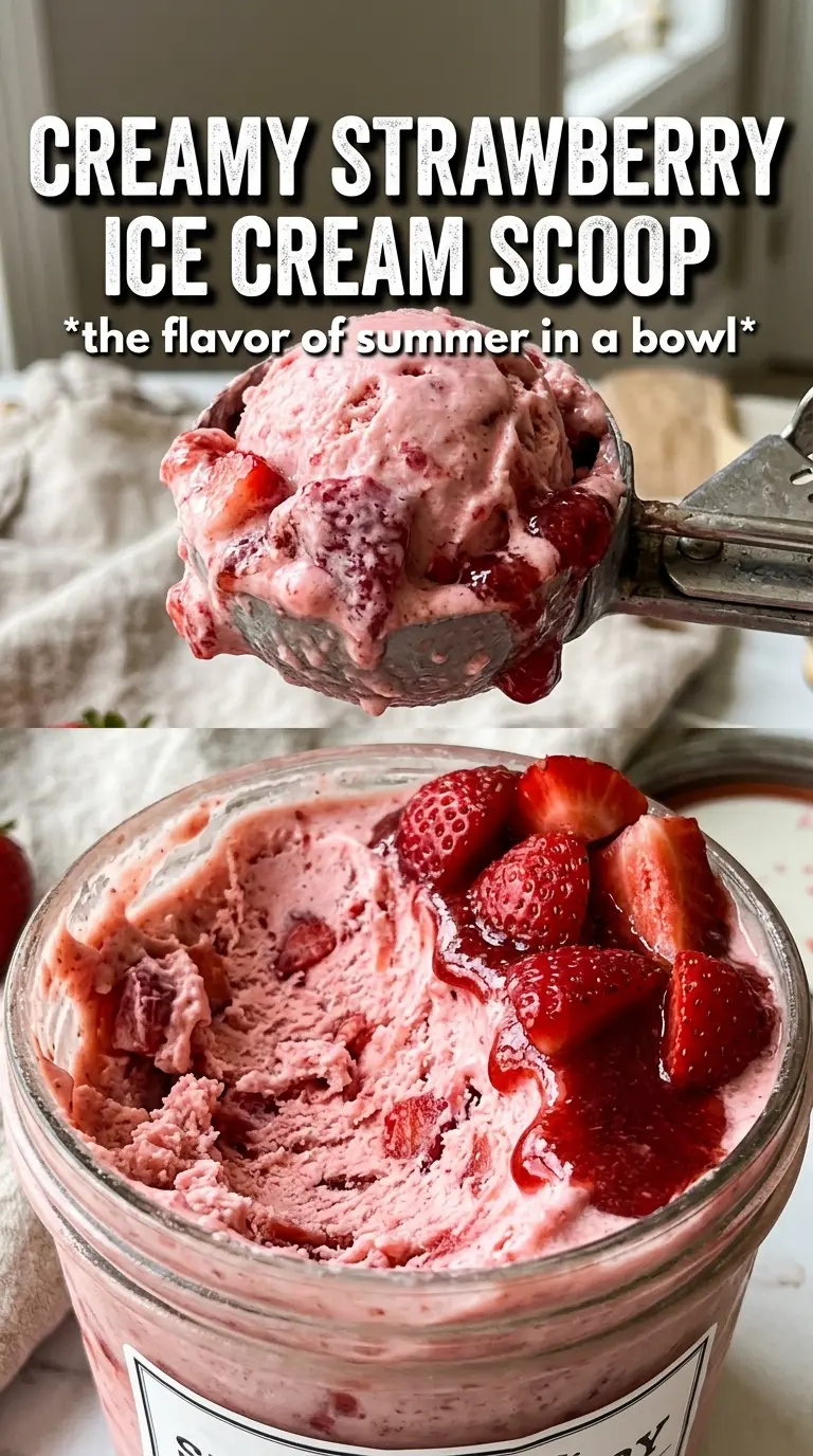 homemade strawberry ice cream creamy berry-filled