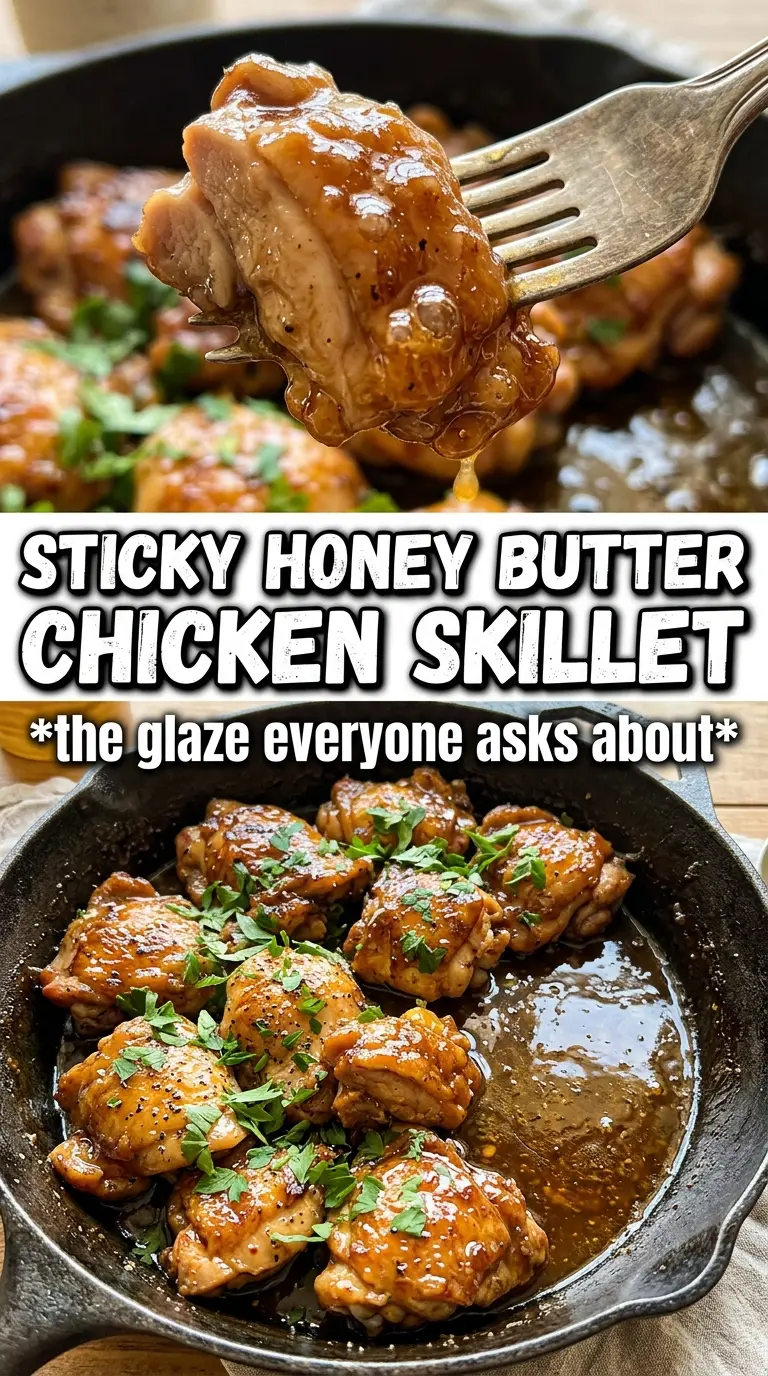 Honey Butter Chicken glossy glazed skillet chicken