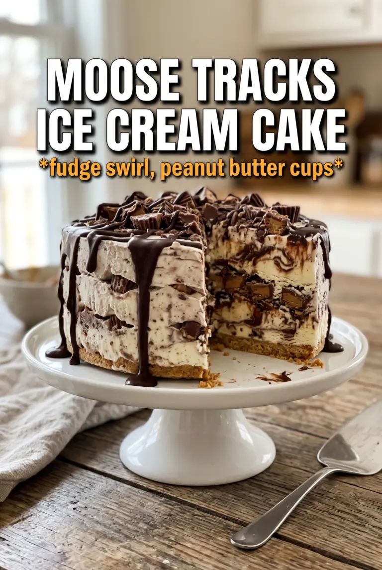 Moose Tracks Ice Cream Cake