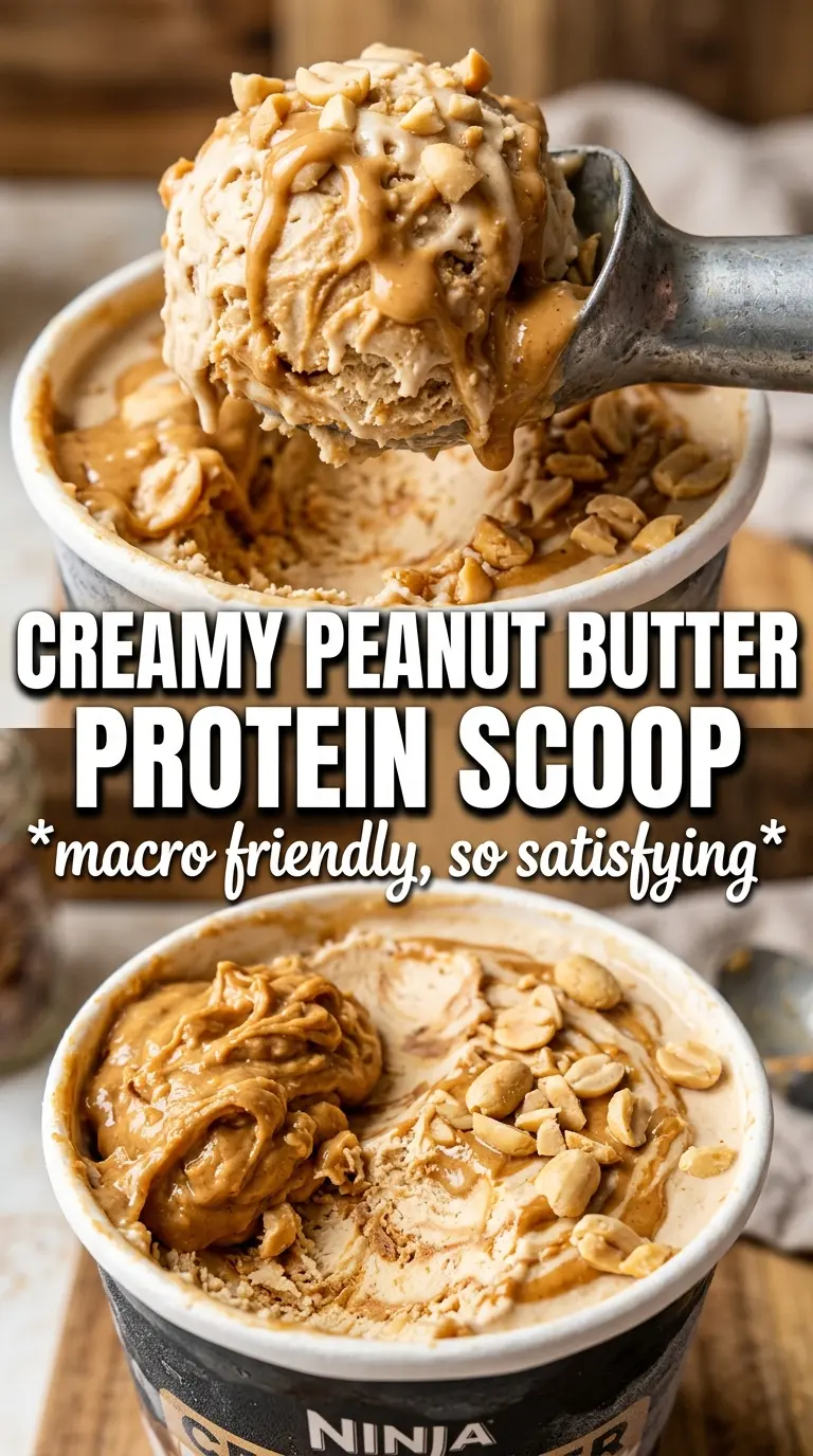 Ninja Creami Peanut Butter Protein Ice Cream creamy peanut butter, protein-packed