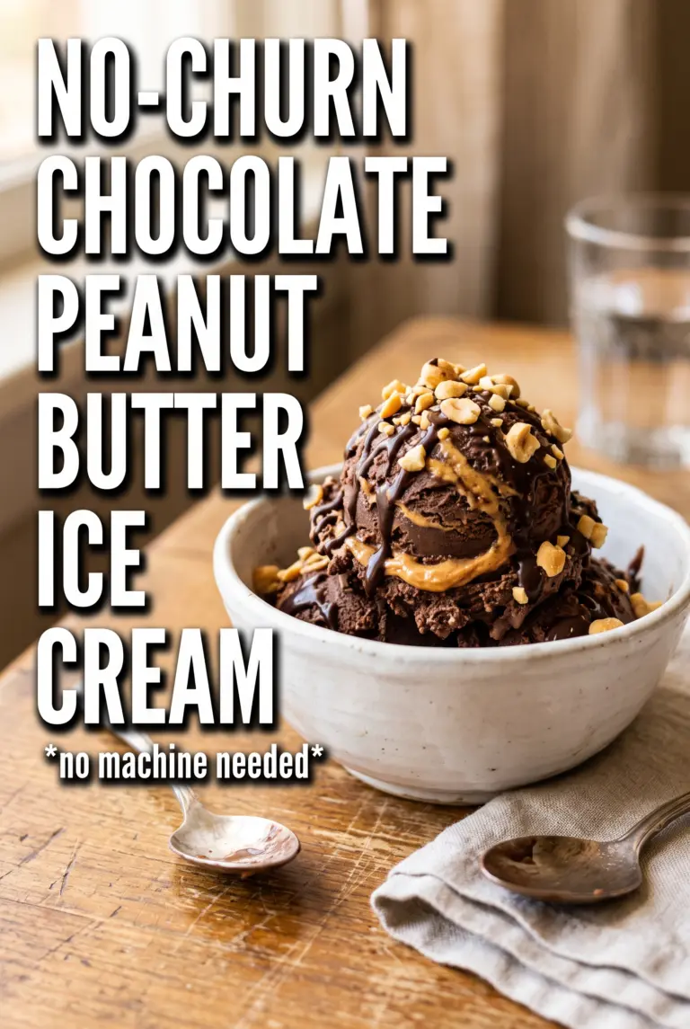 No-Churn Chocolate Peanut Butter Ice Cream