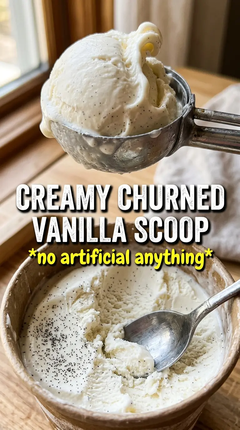 Old-Fashioned Homemade Vanilla Ice Cream creamy vanilla bean