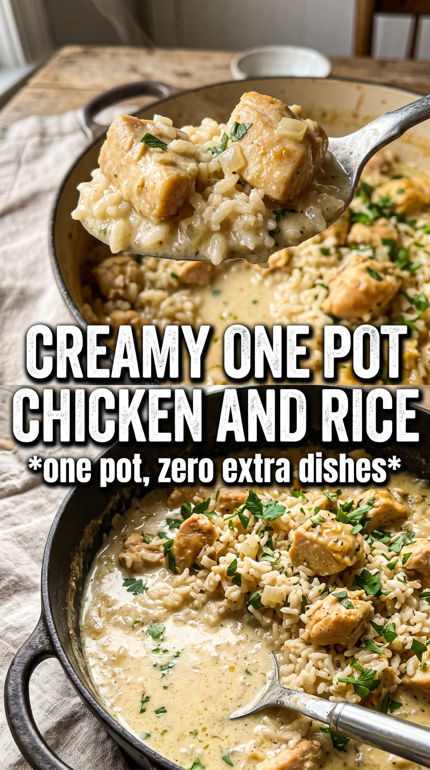One Pot Creamy Chicken and Rice golden creamy comforting