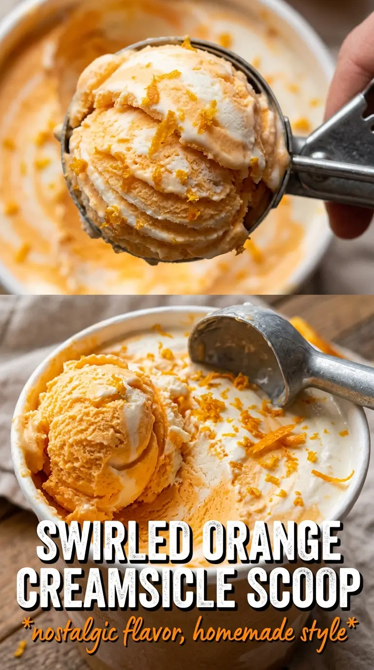 Orange Creamsicle Ice Cream orange vanilla swirls creamy