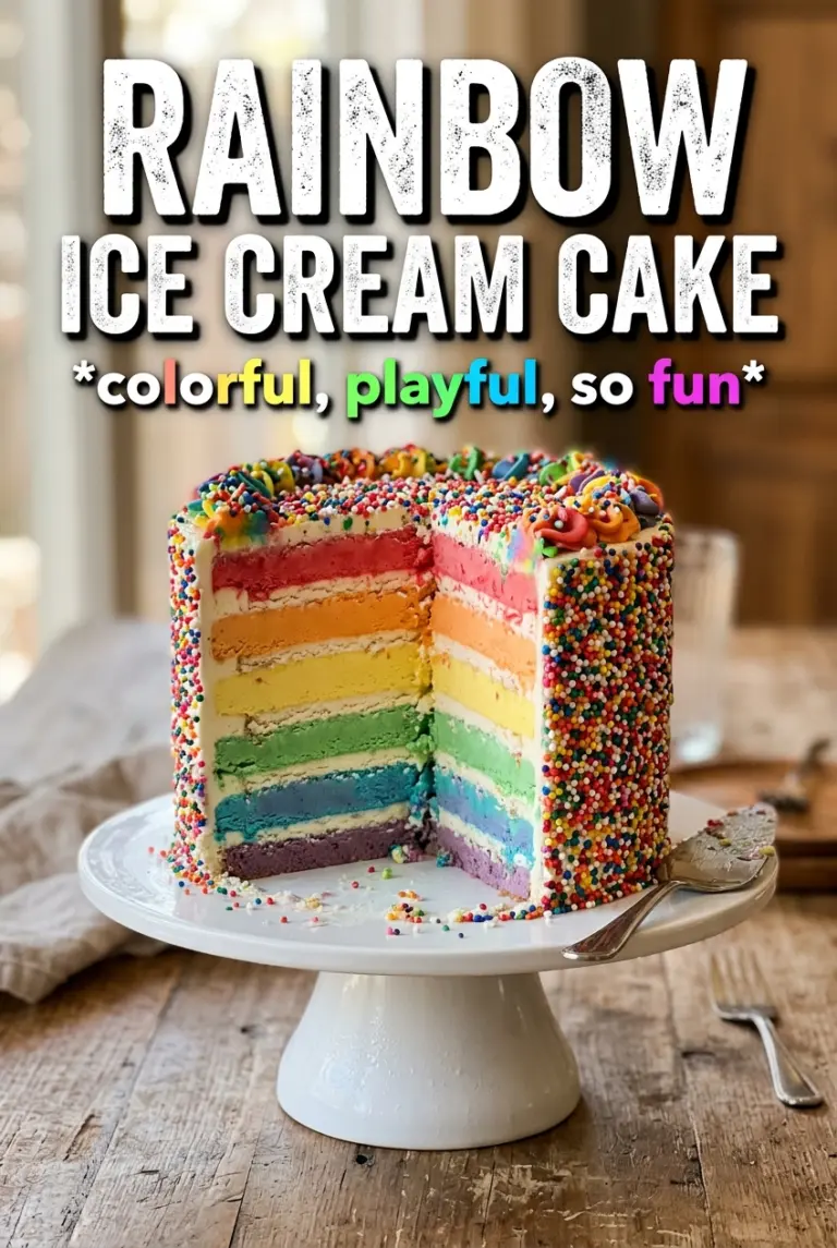 Rainbow Ice Cream Cake
