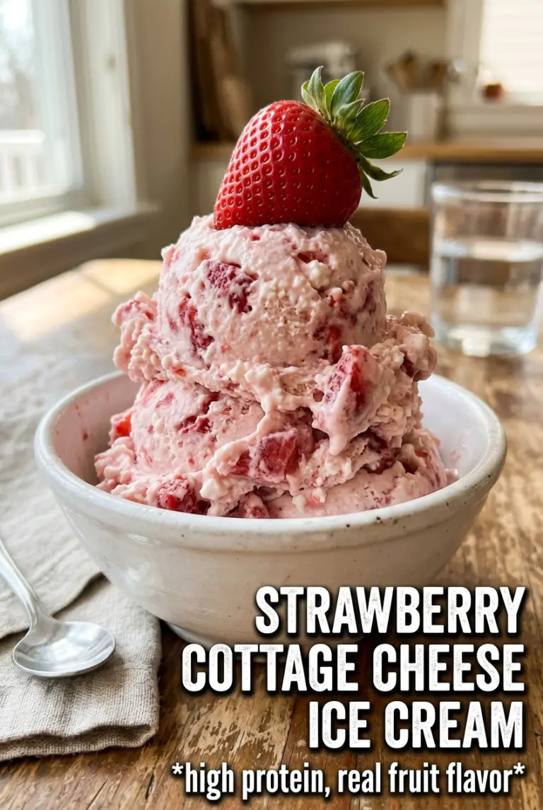 Strawberry Cottage Cheese Ice Cream