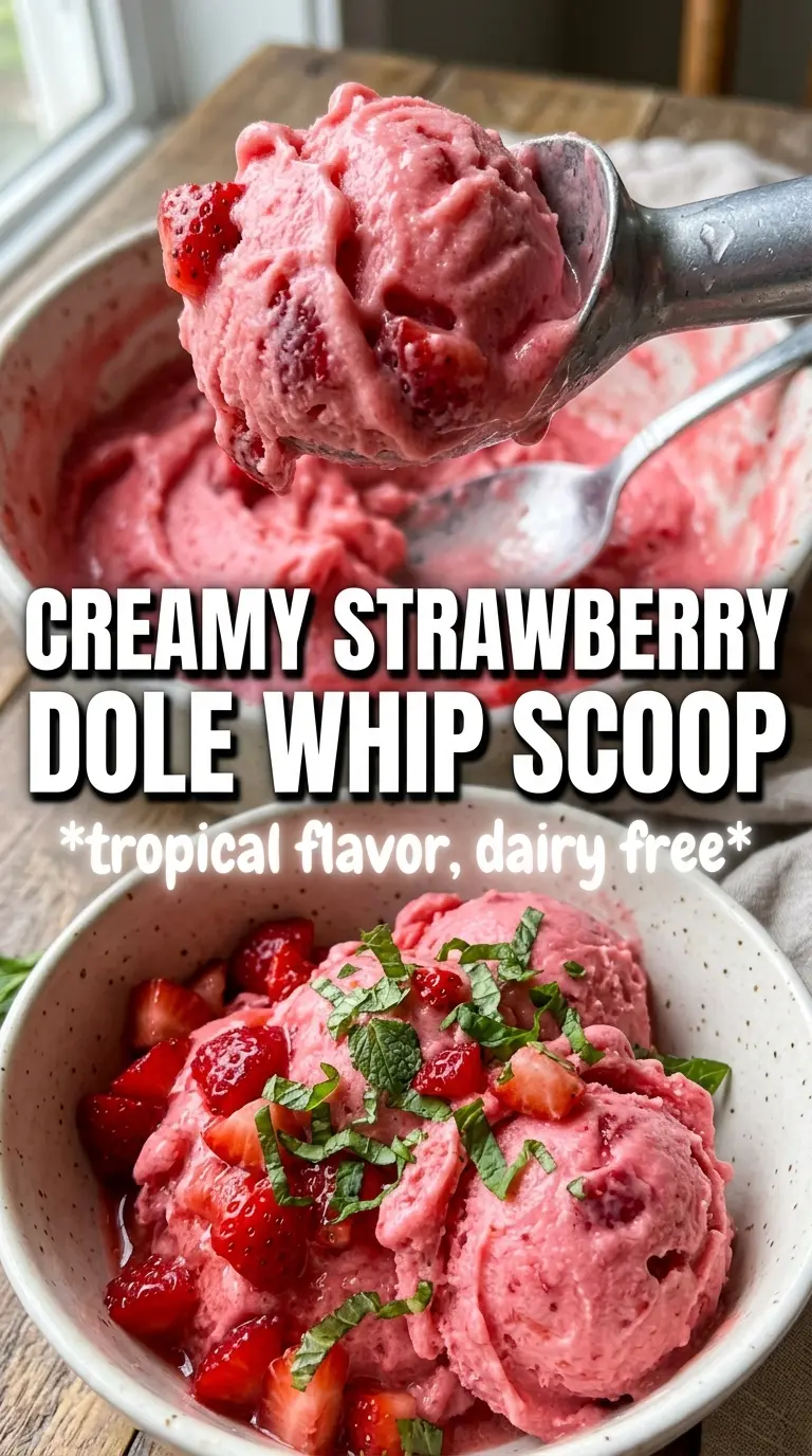 Strawberry Dole Whip bright pink creamy soft serve