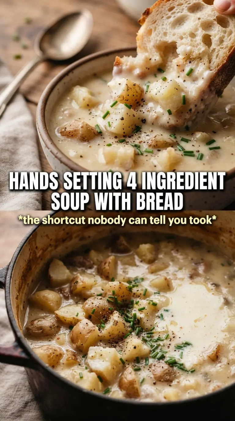 4 Ingredient Potato Soup creamy potato chunks