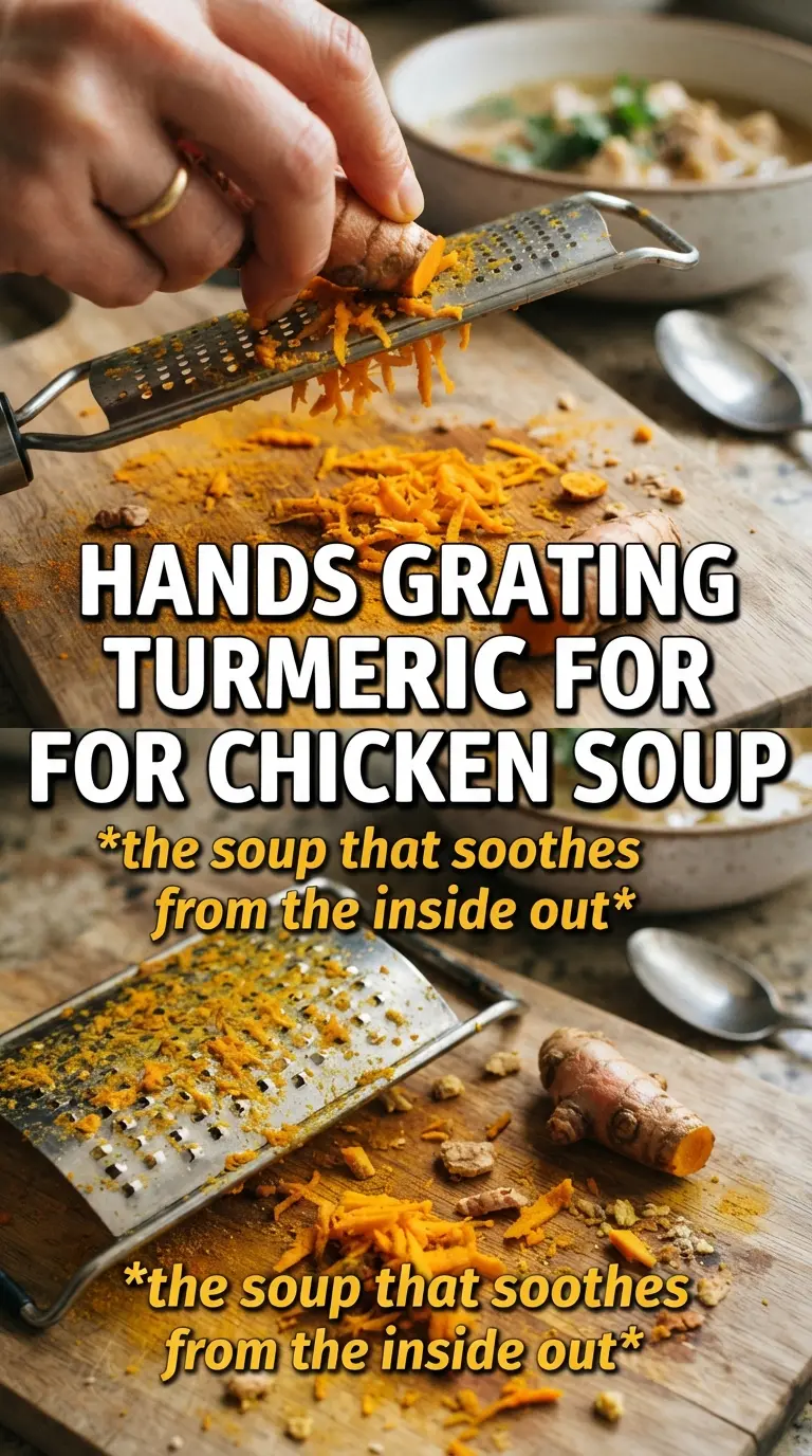 Anti-Inflammatory Turmeric Chicken Soup golden broth ginger lemon