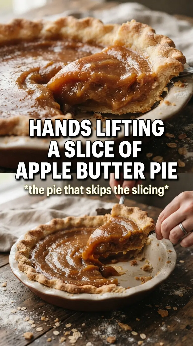 Apple Butter Pie smooth custard, flaky crust, spiced filling