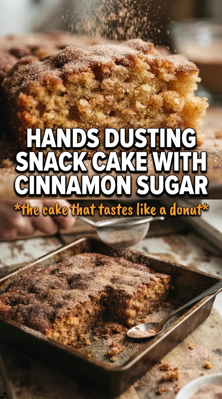 Apple Cider Donut Snack Cake cinnamon sugar tender crumb