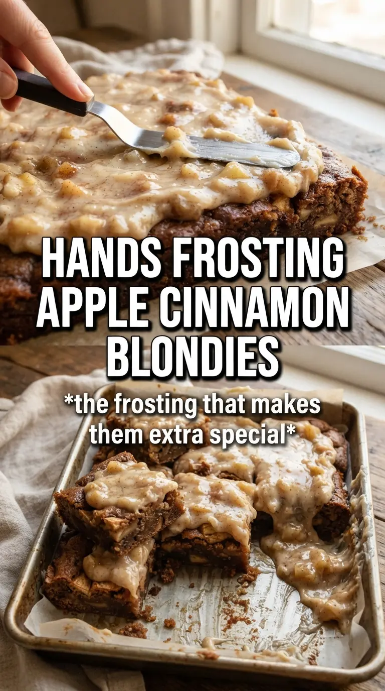 Apple Cinnamon Blondies With Maple Cream Cheese Frosting, chewy maple-spiced bars