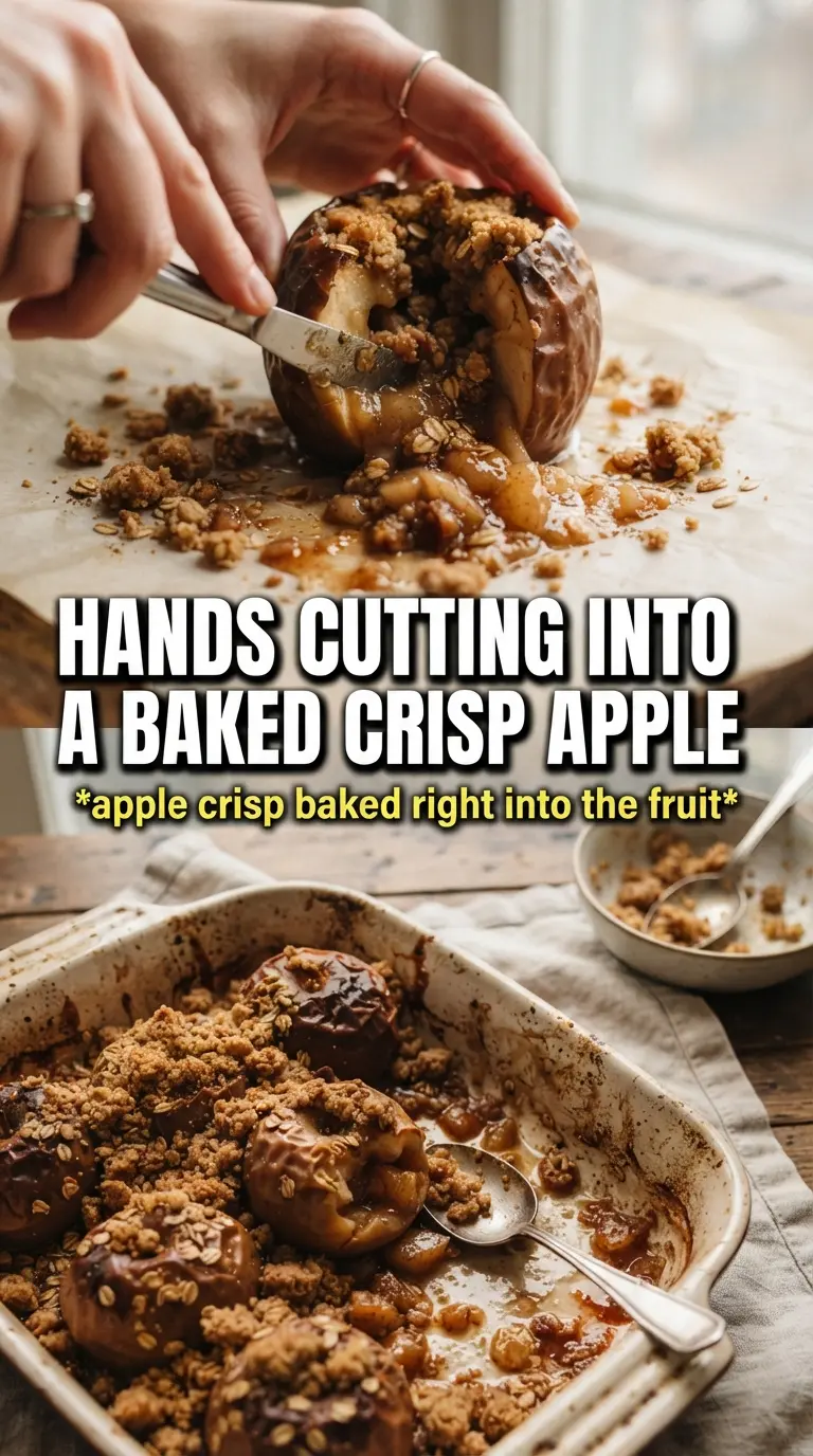 Apple Crisp Baked Apples with golden oat crumble