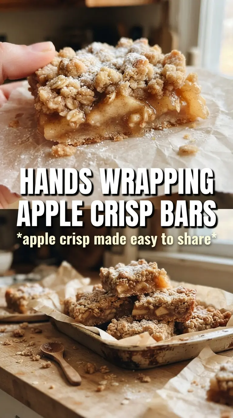 Apple Crisp Bars with spiced apples, oat crumble, layered dessert