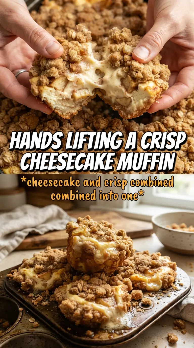 Apple Crisp Cheesecake Muffins creamy apple crumb